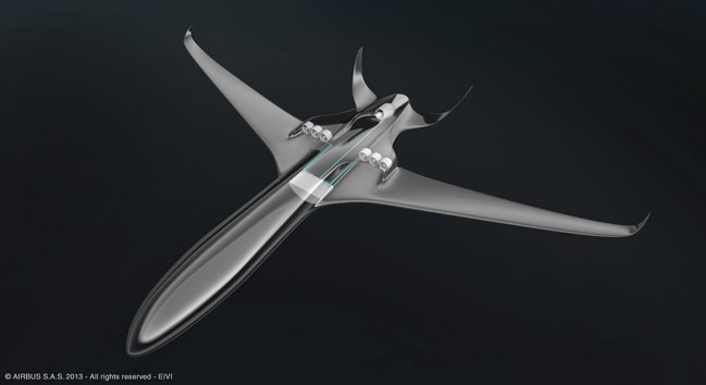 Braking the paradigm: this concept rendering of the planned E-Thrust airliner shows engines integrated into the airframe