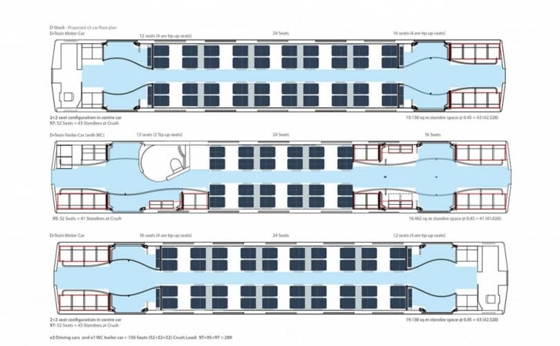 D-Train will have a number of modular seating configurations