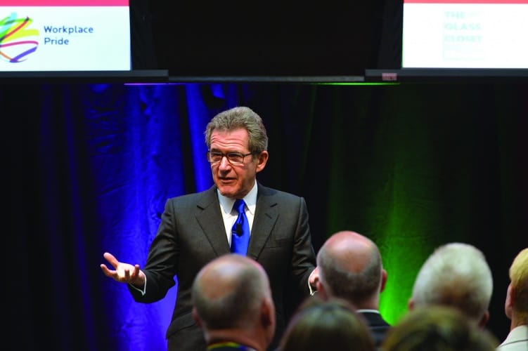 Lord Browne speaking to the Workplace Pride conference