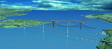 Computer generated image of Firth of Forth including FRC