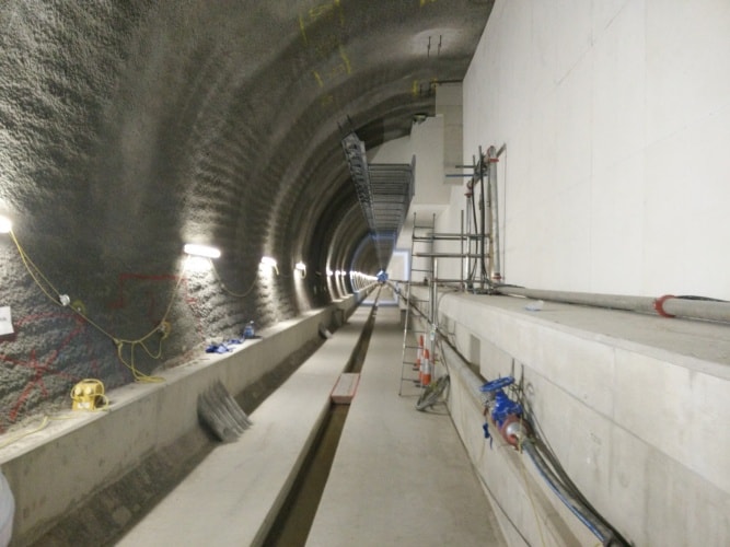 The platform at Tottenham Court Road station is beginning to take shape