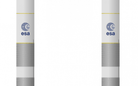 Both variants of Ariane 6: with two (left) and four (right) solid rocket boosters.