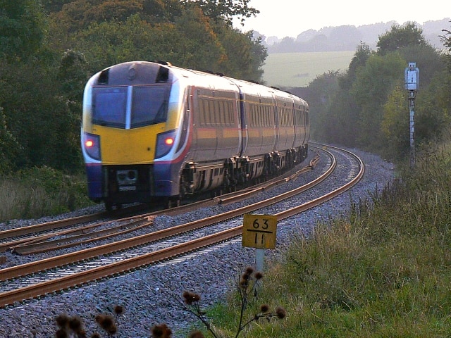 Adelante passenger train en route to the south-west of England
