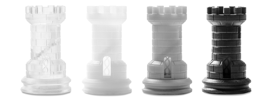 3D printed chess pieces