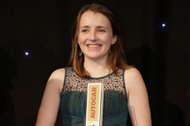 Morven Fraser was presented with the 2015 Autocar-Courland Next Generation Award for her body panel energy storage concept. 
