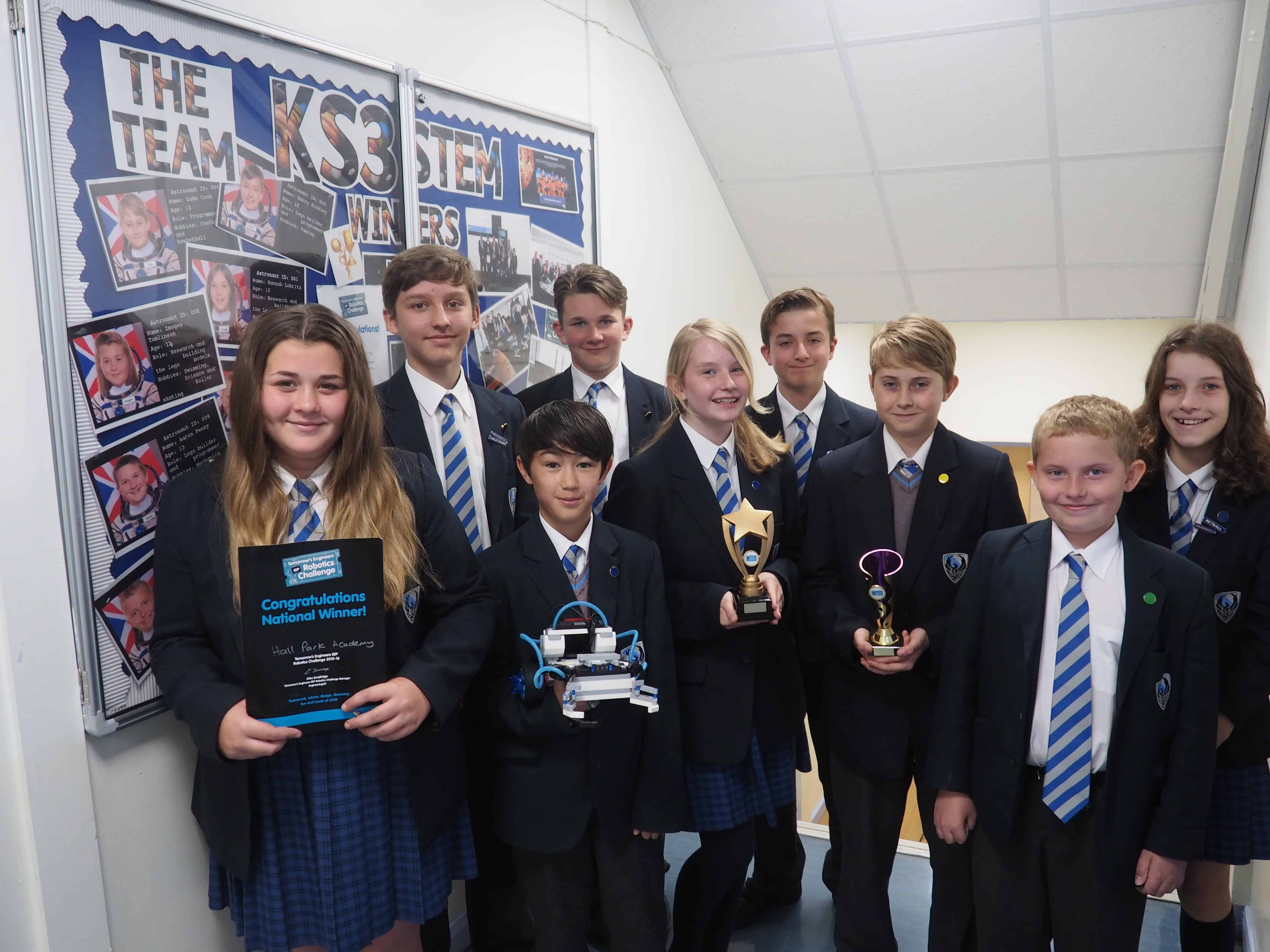 The winners of the National Robotics Challenge, from Hall Park Academy