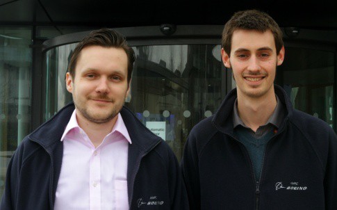 Valdis Krumins, left, and Sam Hyde, from the Advanced Manufacturing Research Centre’s Design and Prototyping Group, who have won a top innovation award after radically rethinking the way spacecraft valves work