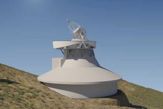 A representation of what the European Solar Telescope will look like when constructed at the observatory in La Palma, Spain