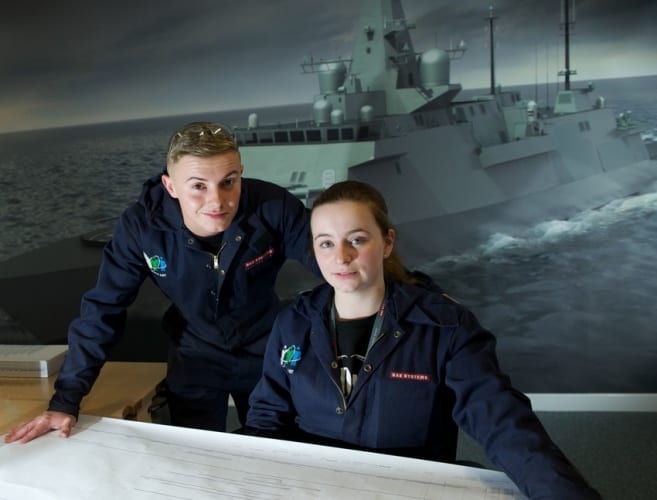 Around half of all new apprentices will work at BAE's submarine design and manufacturing site, while almost half of all new grads will start out in cyber-security. 