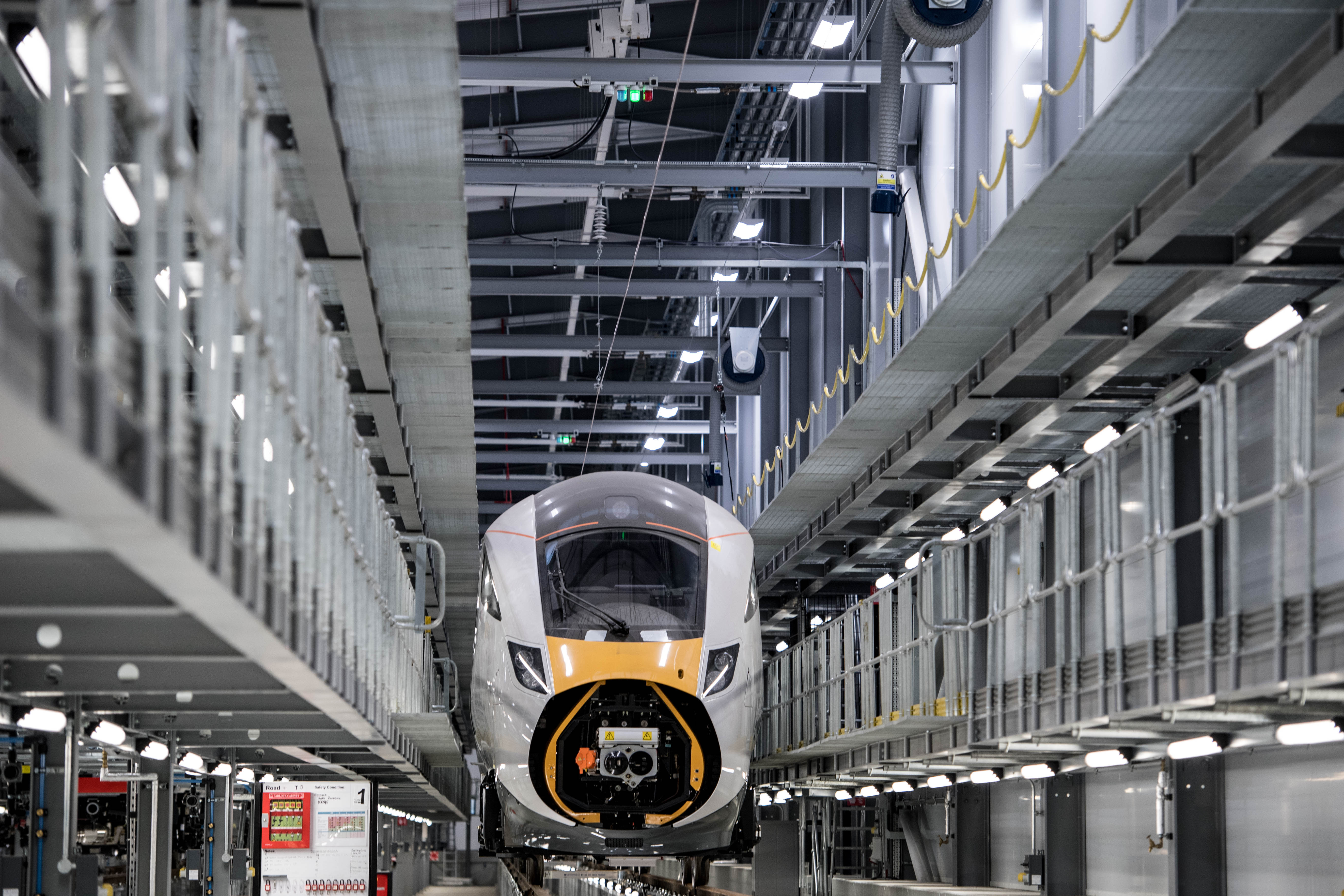 One of the new InterCity trains on the production line