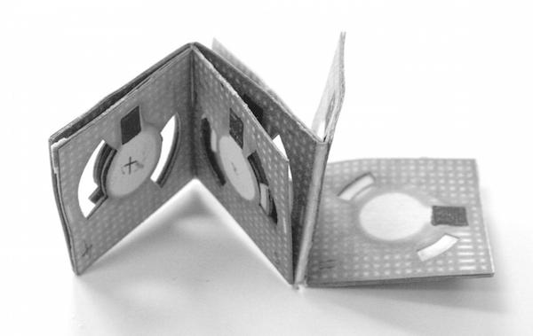 Origami batteries like this one, developed by Binghamton University researcher Seokheun Choi, could one day power biosensors for use in remote locations