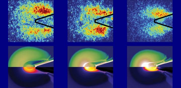 Visualisation of energy flow during fast ignition experiment (Credit: UC San Diego) 