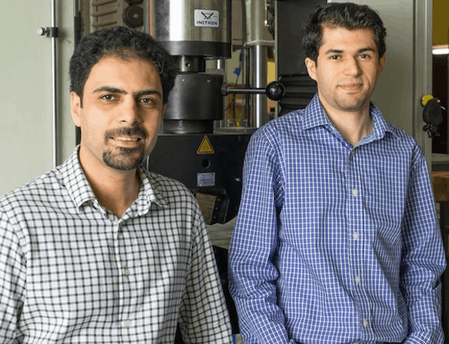 Rice University researchers Rouzbeh Shahsavari (left) and Navid Sakhavand have calculated the flow of heat across simulated structures of hexagonal boron nitride and boron nitride nanotubes. They report such structures may be suitable for controlling heat