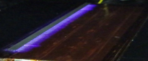 A prototype plasma wing with the distinctive purple electrical field (Credit: MMU)
