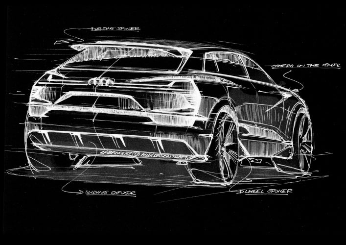 The Audi e-tron quattro will motor into the IAA at Frankfurt next month with a potential driving range of more than 310 miles