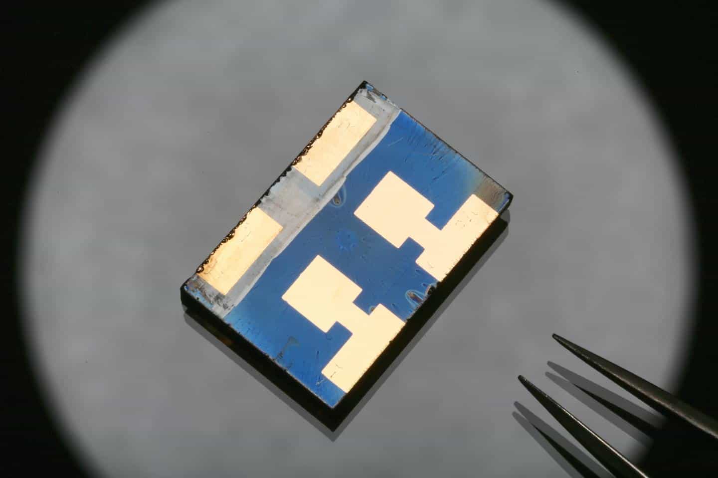 Grätzel's team's new cell is about the size of an SD card.