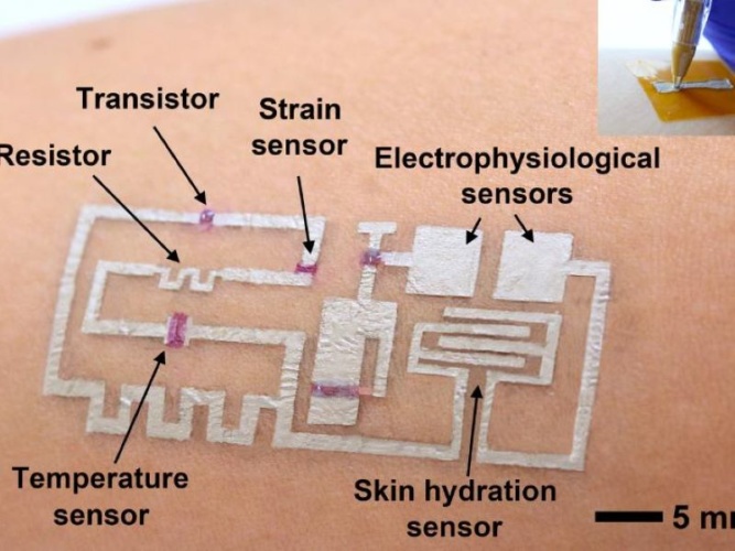 drawn-on-skin electronics