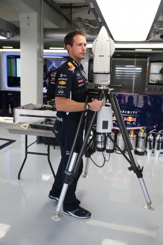 Red Bull uses a portable AT960 Leica Absolute Tracker in the pit lane garage