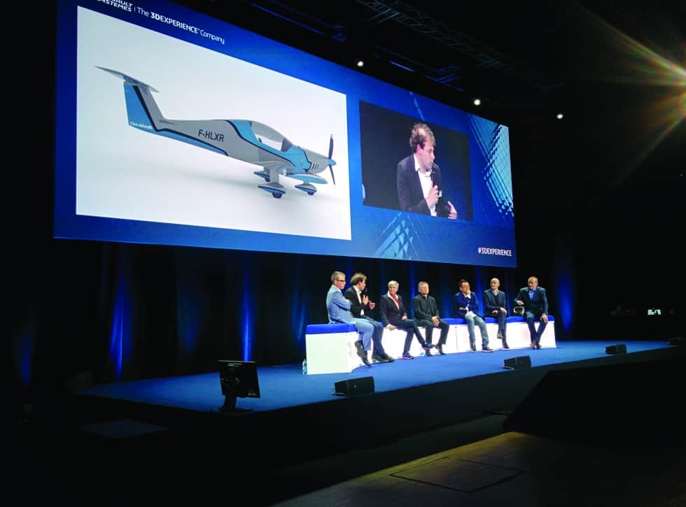 CEO Arthur Léopold-Léger speaking at the recent Dassault Systèmes event in Milan