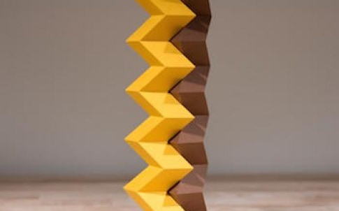 Origami 'zipper tubes' interlocking zigzag paper tubes, can be configured to build a variety of structures that have stiffness and function, but can fold compactly for storage or shipping