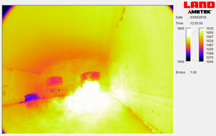 AMETEK Land NIR-B Glass - Glass Tank Thermal Image