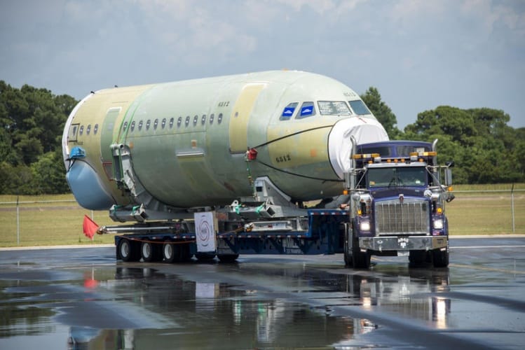 Sections of aircraft will travel to the new facility by ship and then by truck.