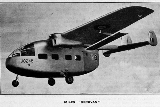 The Miles Aerovan was designed as a military vehicle transporter and subsequently modified for civilian use