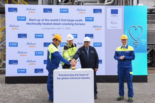 BASF, SABIC, and Linde celebrate the start-up of the world's first large-scale electrically heated steam cracking furnace