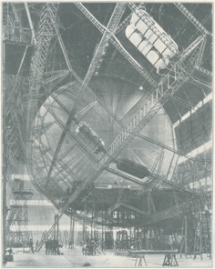 The ill-fated government airship R101 under construction at the Royal Airship Works, Cardington