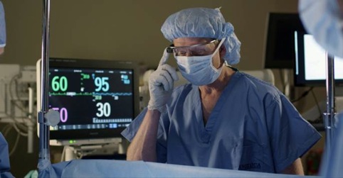The technology enables surgeons to monitor a patient's vital signs without looking away