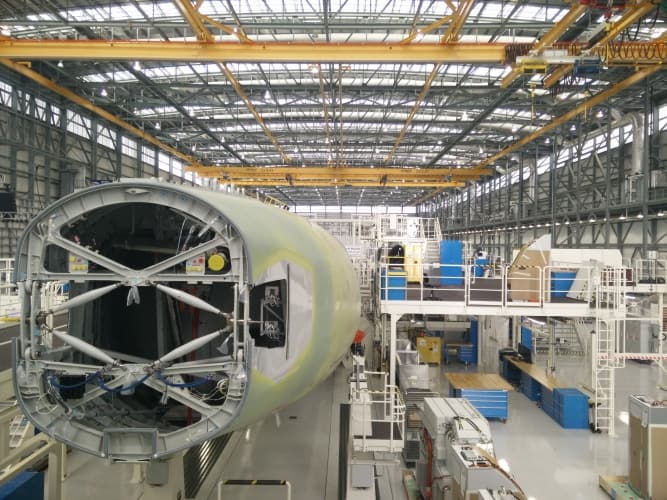 When up to full speed, the facility will produce up to four finished A320s each month.