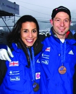 Kristan Bromley and fellow skeleton bobsleigher (and wife) Shelley Rudman