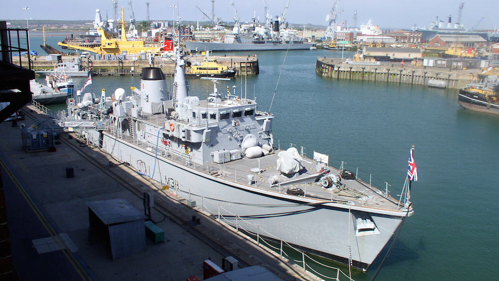 HMS Atherstone docked at Portsmouth Naval Base