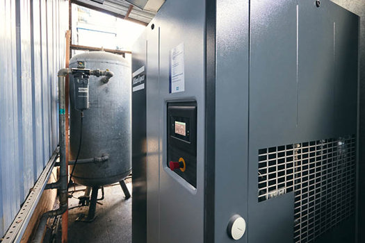  The GA37VSD+ compressor has a free air delivery of 133 l/sec, enough to supply all the air Midas Pattern Co requires