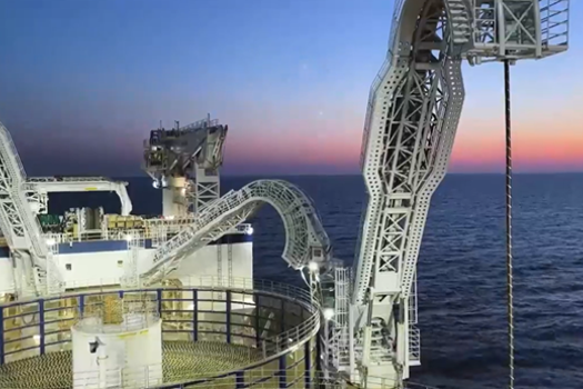 The 465-mile cable stretches across the North Sea between Lincolnshire and Jutland