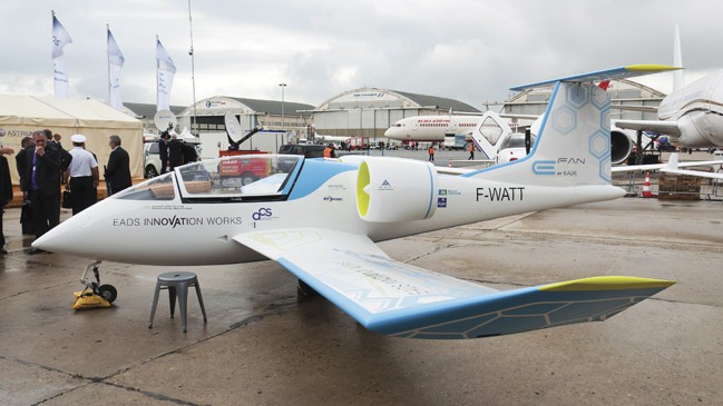 The E-Fan electric aircraft is a long-term goal for Botti and his team; this two-seater version last year became there first electric aircraft to cross the English Channel