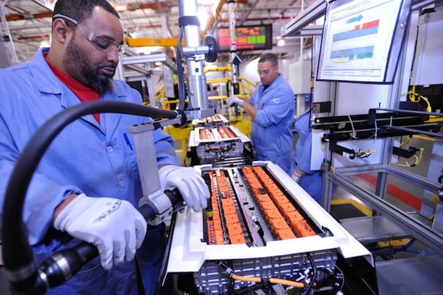 Battery packs are assembled for the C-MAX Hybrid and C-MAX Energi at the Rawsonville plant in Ypsilanti, Mich.