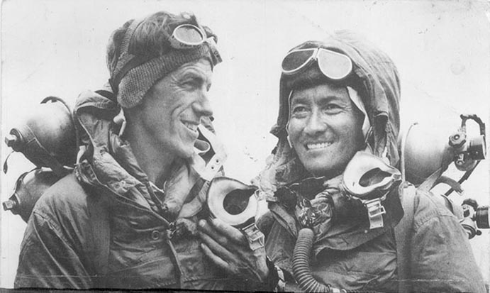 Sir Edmund Hillary (left) and Tenzing Norgay