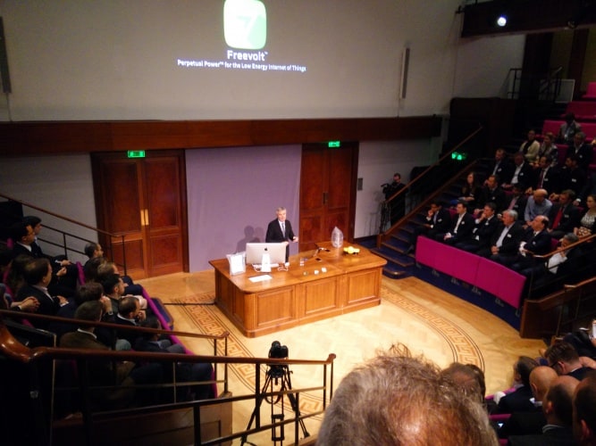 Lord Drayson speaking at the Faraday Theatre