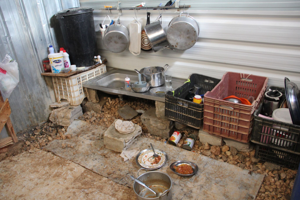 Kitchen in refugee dwelling
