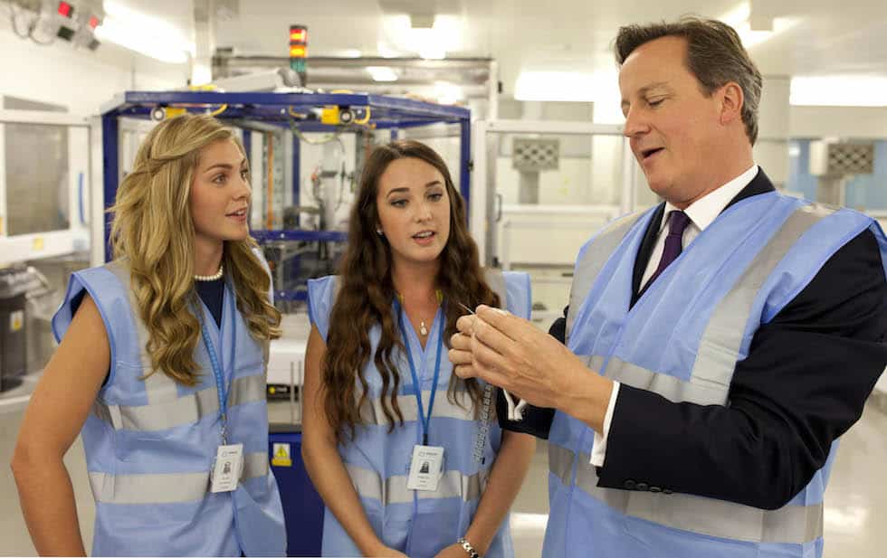 PM David Cameron visiting Abbott’s manufacturing site in his constituency of Witney. Photo credit: David Parry/PA