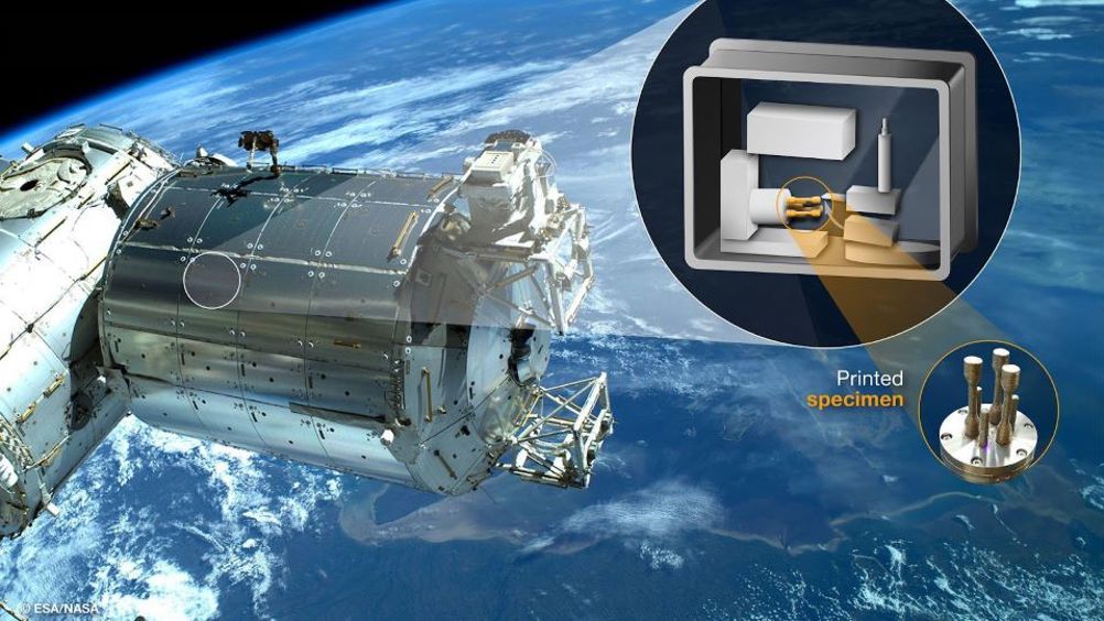 The metal 3D printer, aboard the Columbus module of the ISS