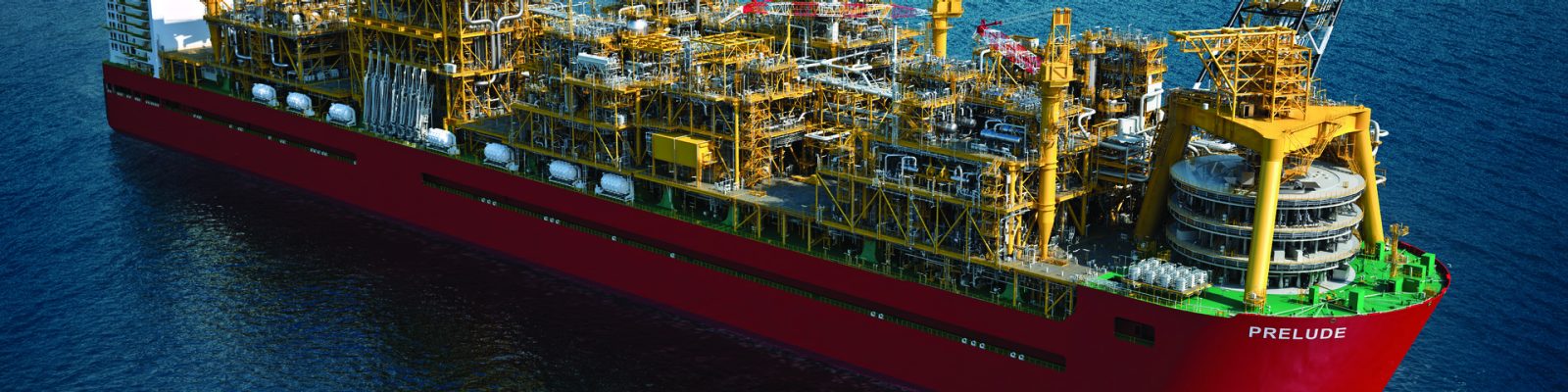 Digital impression of Prelude FLNG facility at sea