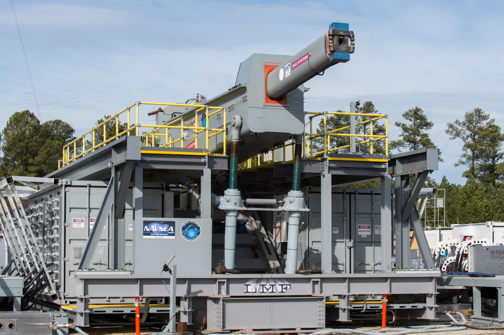 Electromagnetic railgun (US Navy photo by John F. Williams)