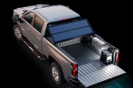 SOLIS Solar Cover and COR Battery System (bottom right of truck bed)