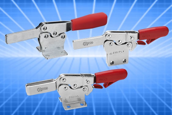 MO series horizontal toggle clamps from Elesa with anti-release trigger
