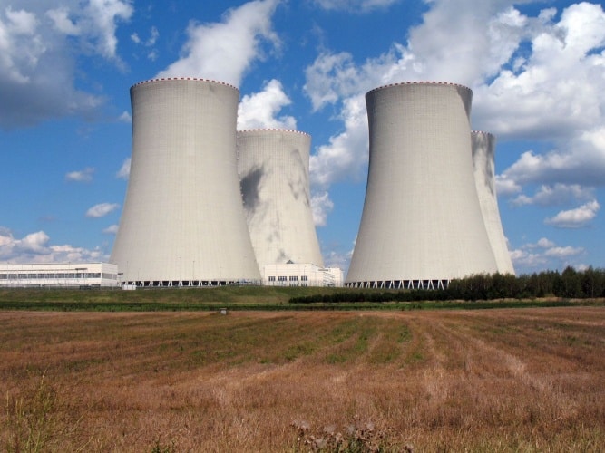 Cooling towers at a nuclear power station