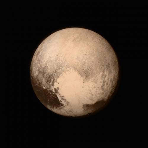 Pluto nearly fills the frame in this image from the Long Range Reconnaissance Imager (LORRI) aboard NASA’s New Horizons spacecraft, taken on July 13, 2015 when the spacecraft was 476,000 miles (768,000 kilometers) from the surface