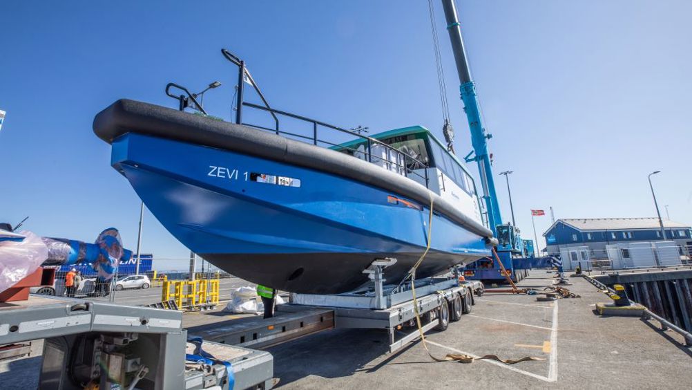 Artemis electric hydrofoil vessel arrives In Orkney