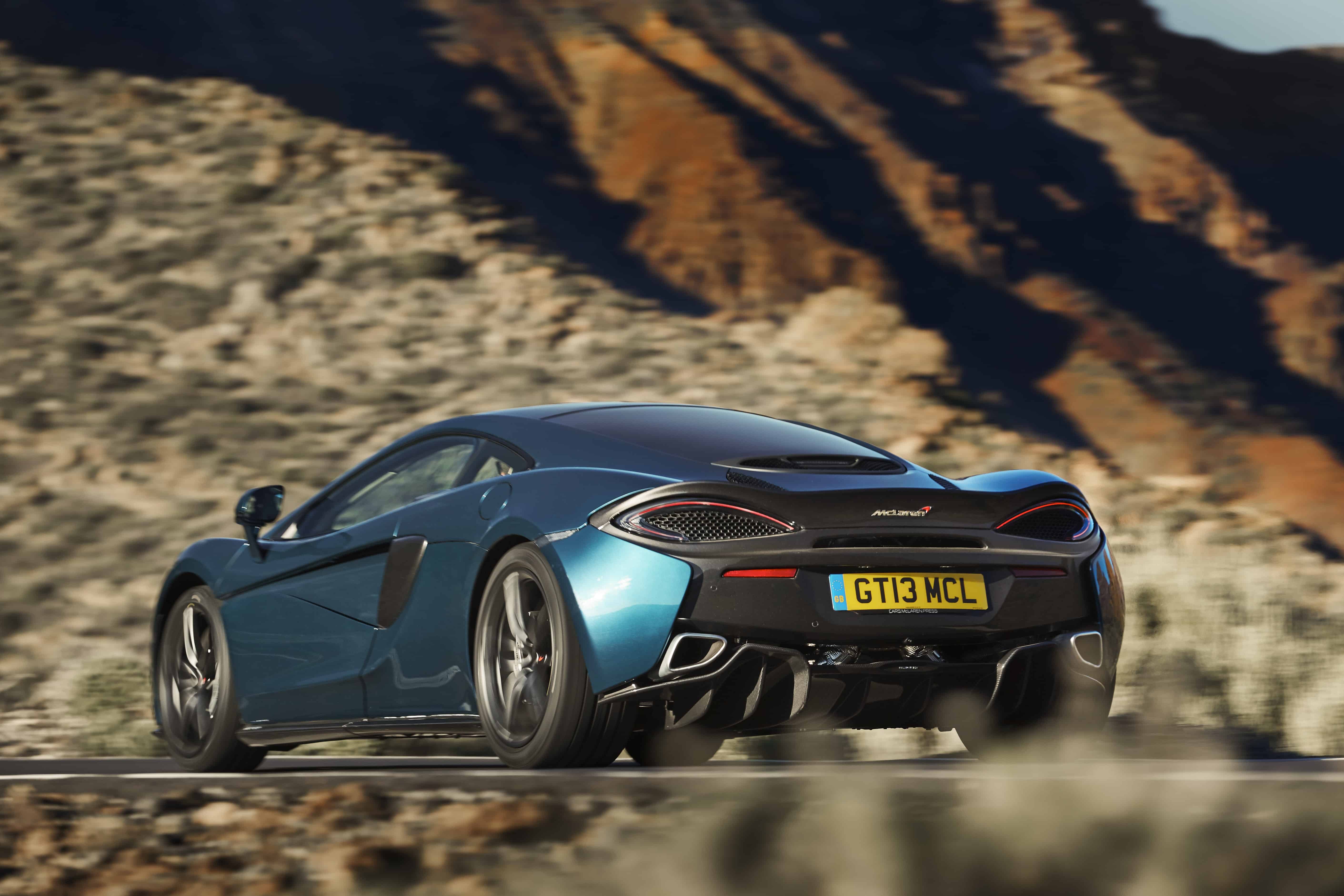 The 570 GT on the mountain roads of Tenerife: a far cry from rainy Northamptonshire